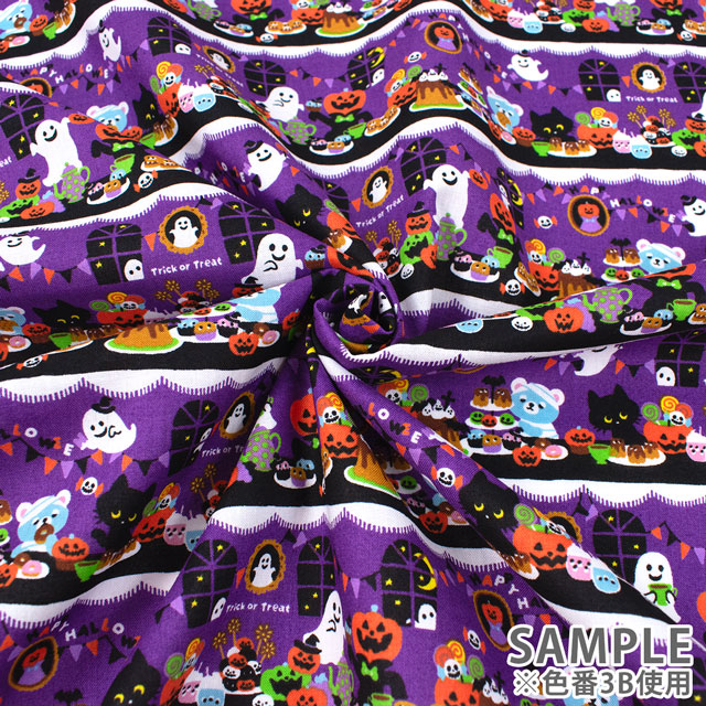 生地 ハロウィンプリント ハロウィンパーティー/シーチング(AP45101) 3C.グレー 09Ae99_