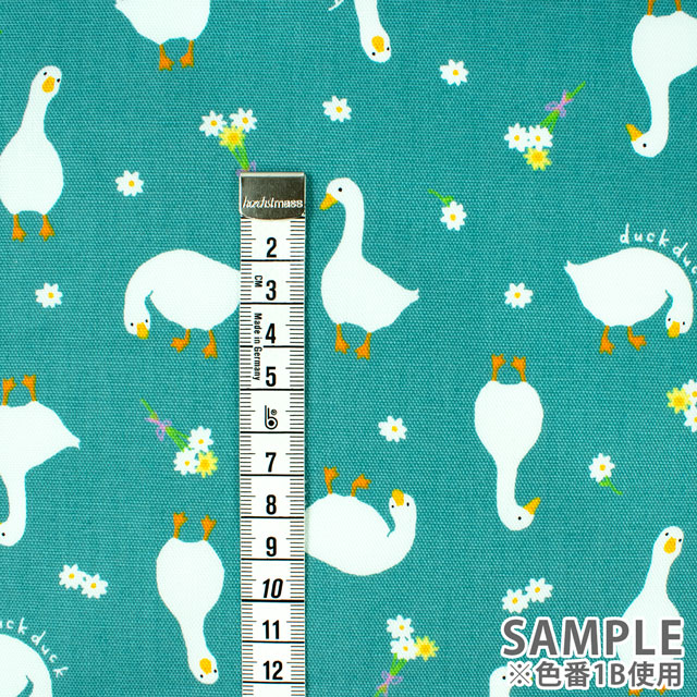 生地 ディアアニマル あひる柄/オックス(AP45105) 1B.ブルー 09Ae99_