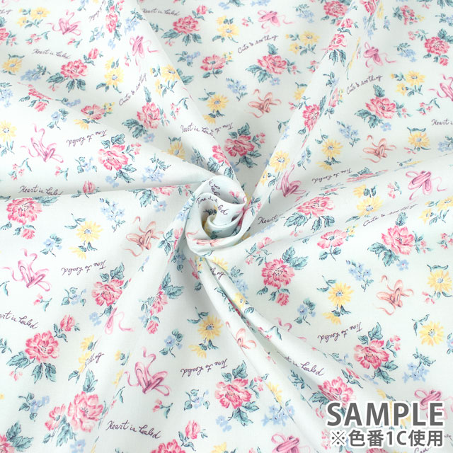 生地 FIND ME 花とトウシューズ/シーチング(AP45201) 1A.クリーム 09Af15_