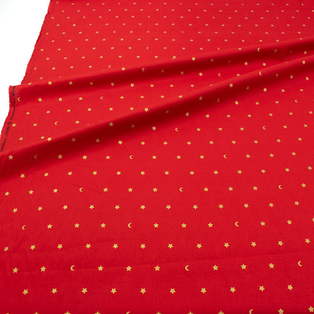 生地 TWINKLE NIGHT/シーチング(AP45202) F.赤 09Ae99_