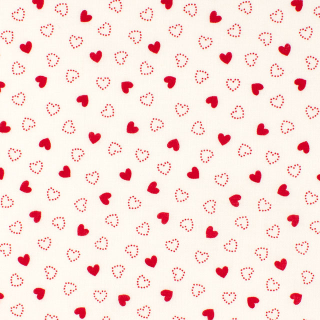 生地 リトルハート/スケア(AP45808) 1A.オフ×レッド 09Bk23_