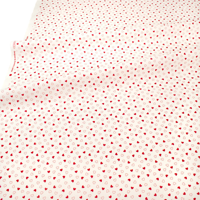 生地 リトルハート/スケア(AP45808) 1A.オフ×レッド 09Bk23_