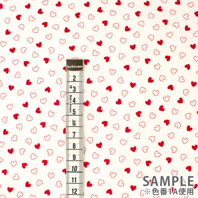 生地 リトルハート/スケア(AP45808) 1C.ピンク×オフ 09Bk23_