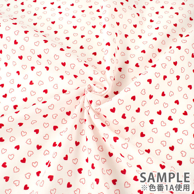 生地 リトルハート/スケア(AP45808) 1C.ピンク×オフ 09Bk23_