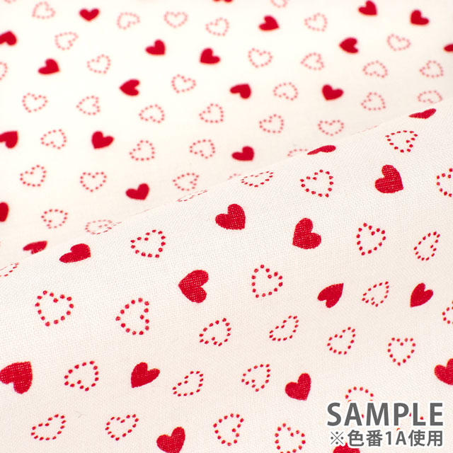 生地 リトルハート/スケア(AP45808) 1C.ピンク×オフ 09Bk23_