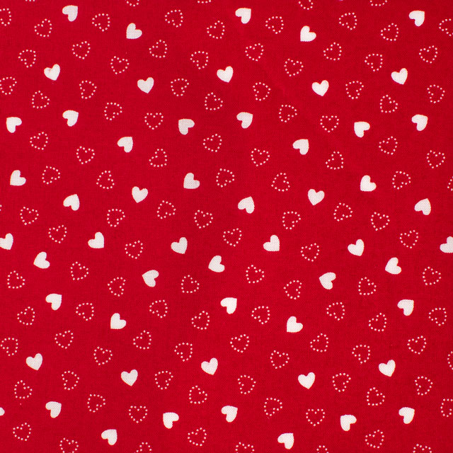 生地 リトルハート/スケア(AP45808) 1B.レッド×オフ 09Bk23_