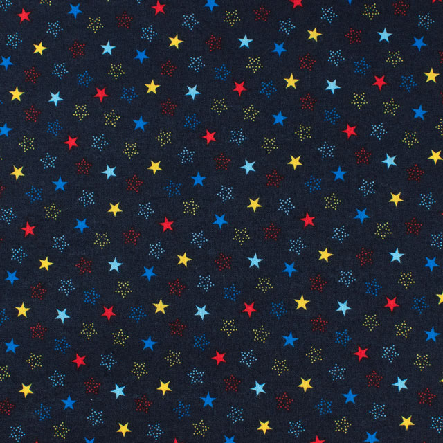 生地 リトルスター/スケア(AP45808) 2E.ネイビー×マルチ 09Bk23_