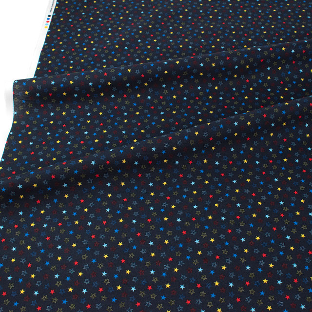 生地 リトルスター/スケア(AP45808) 2E.ネイビー×マルチ 09Bk23_