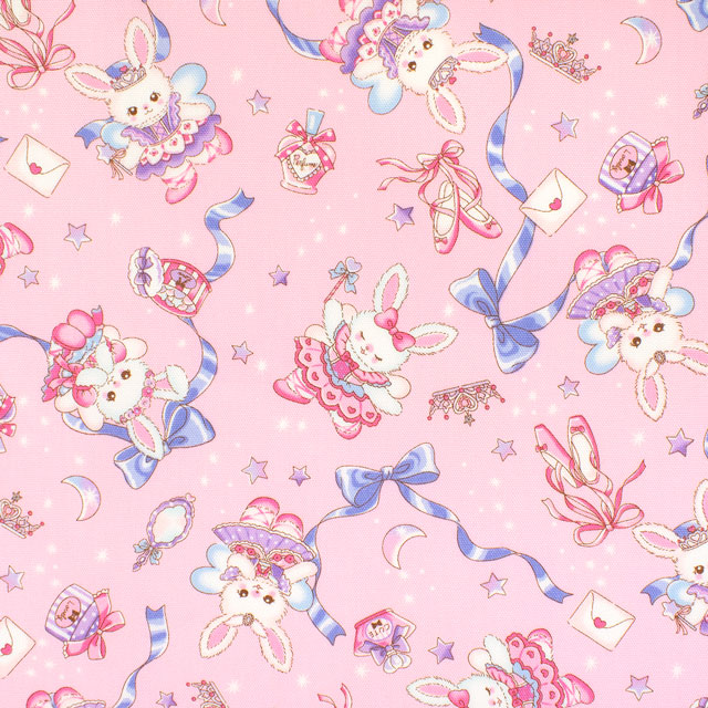 生地 バニラポップ うさぎとバレエ/オックス(AP51203L) 2B.ピンク 09Ae99_