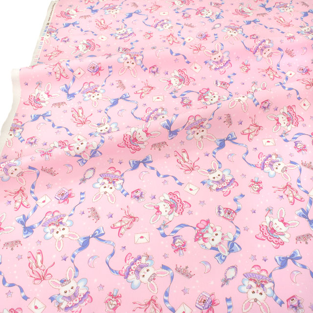 生地 バニラポップ うさぎとバレエ/オックス(AP51203L) 2B.ピンク 09Ae99_