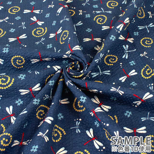 生地 和柄リップル とんぼ(AP52111) 1D.ネイビー 09Ab02_