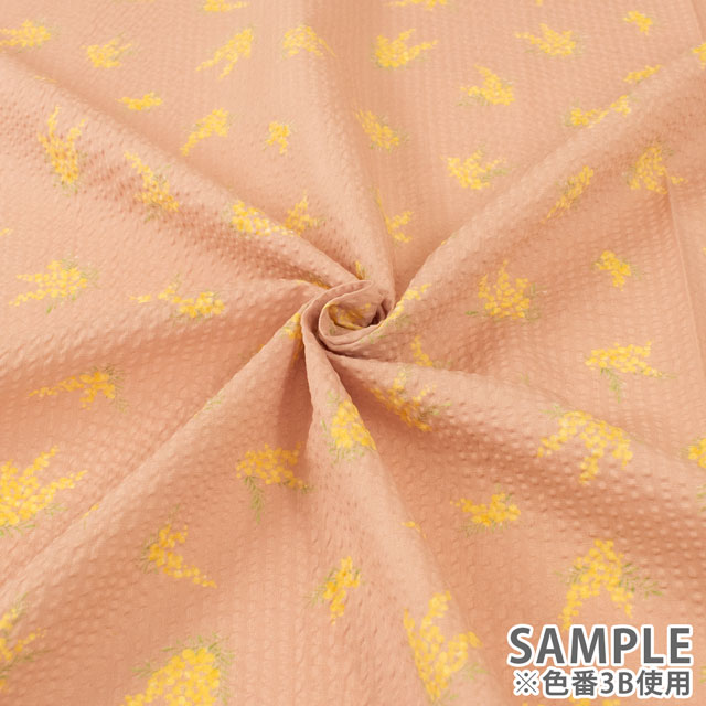 生地 クラッシーリップル ミモザ(AP52801) 3B.ピンク 09Ab02_