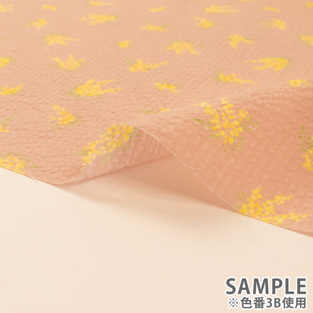 生地 クラッシーリップル ミモザ(AP52801) 3B.ピンク 09Ab02_