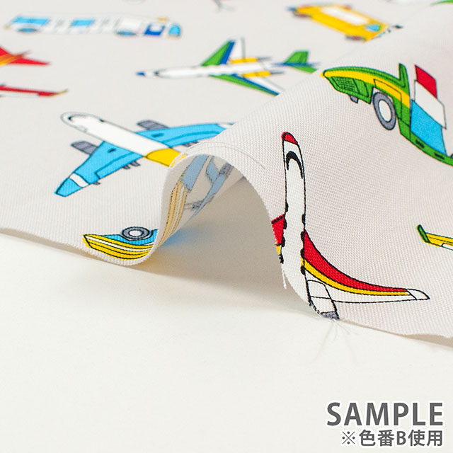 生地 オックスプリント 飛行場(AP61102H) B.ベージュ 09Ae99_