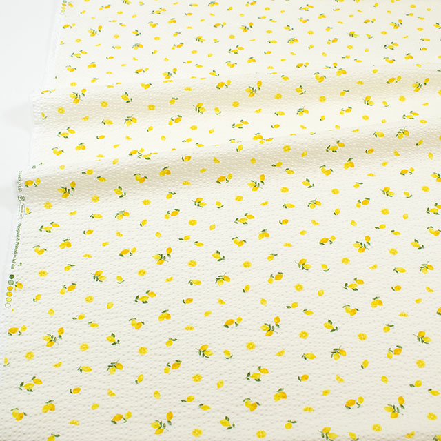 生地 大人リップルプリント レモン(AP62801H) 2A.クリーム 09Ae99_