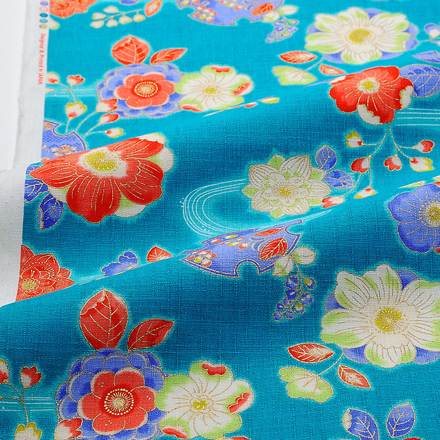 生地 ワモノガタリ 牡丹/サザンクロス(AP92810) 2C.水色 99Zz99_