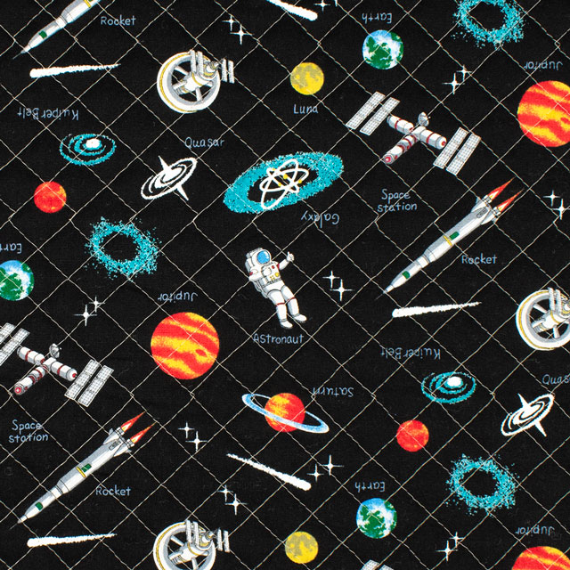 生地 キッズランド BOYS 宇宙/キルティング(AQ24111) 13A.ブラック 09Bi19_