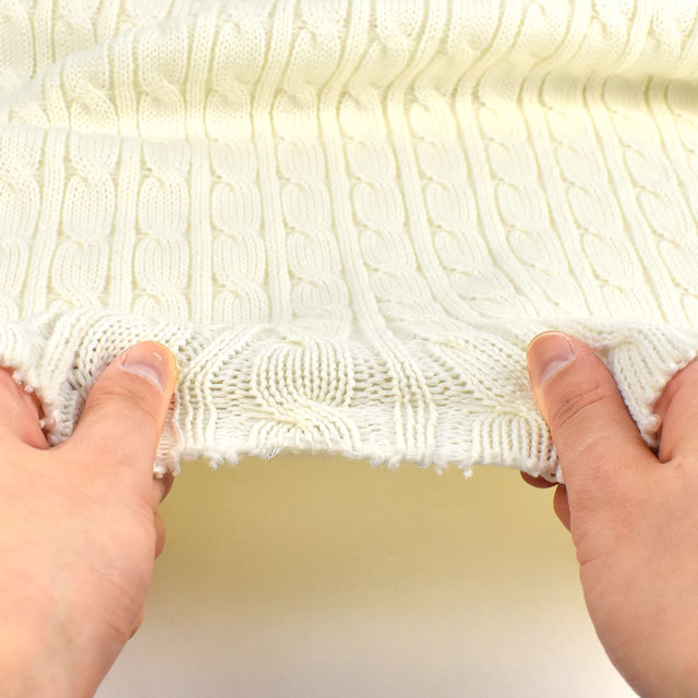 リブニット AW5Gケーブル編ニット AW201.白 09Bo33_