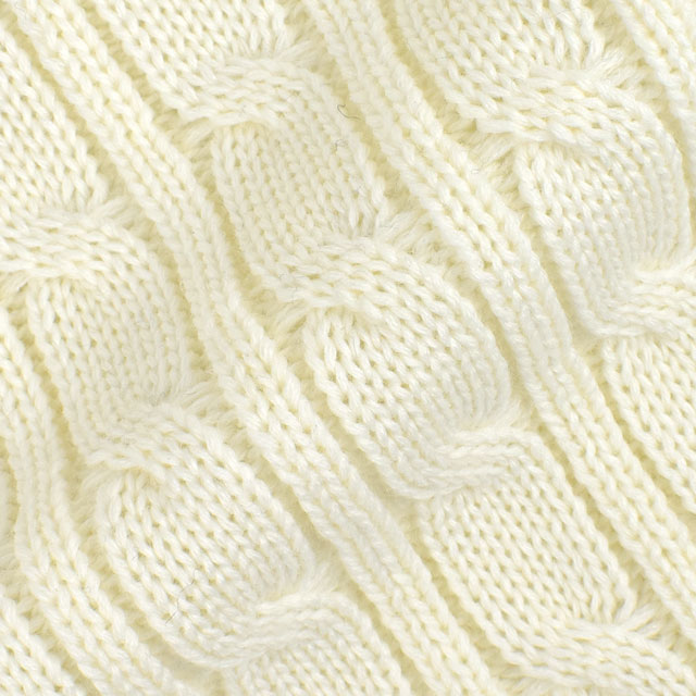 リブニット AW5Gケーブル編ニット AW201.白 09Bo33_