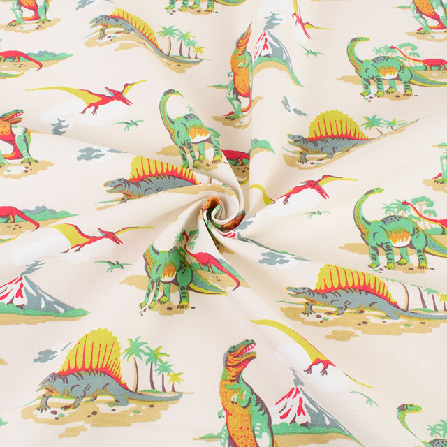 生地 Cath Kidston-キャスキッドソン DINO ダイノ(AWCK08) MULTI 09Ac04_