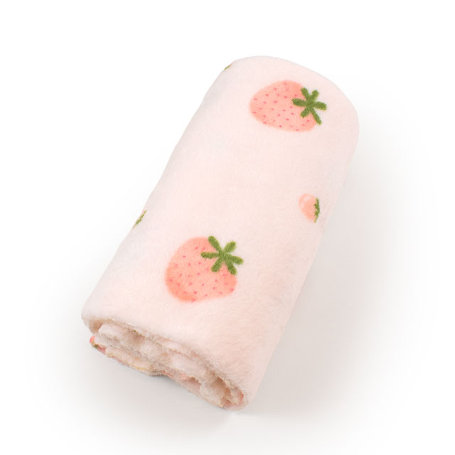 生地 いちご柄ファー 約160cm幅×50cmカット(axl-25-81567) 4.ライトピンク 10Bo23_