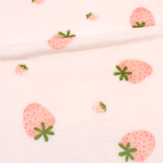 生地 いちご柄ファー 約160cm幅×50cmカット(axl-25-81567) 4.ライトピンク 10Bo23_