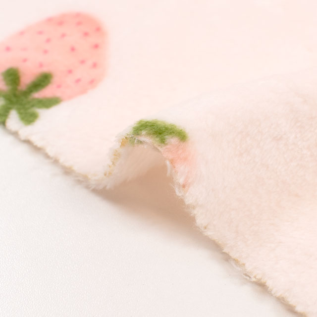 生地 いちご柄ファー 約160cm幅×50cmカット(axl-25-81567) 4.ライトピンク 10Bo23_