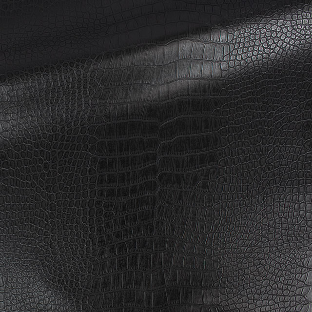 合皮生地 型押しレザー クロコダイル柄(B175) 23.ブラック 10Bn99_