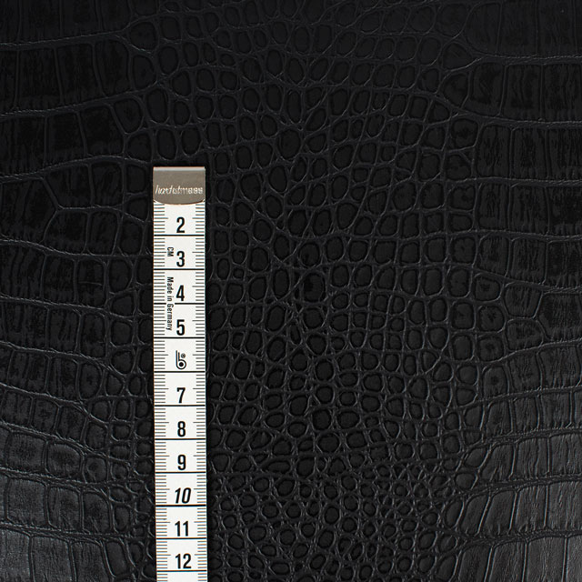 合皮生地 型押しレザー クロコダイル柄(B175) 23.ブラック 10Bn99_