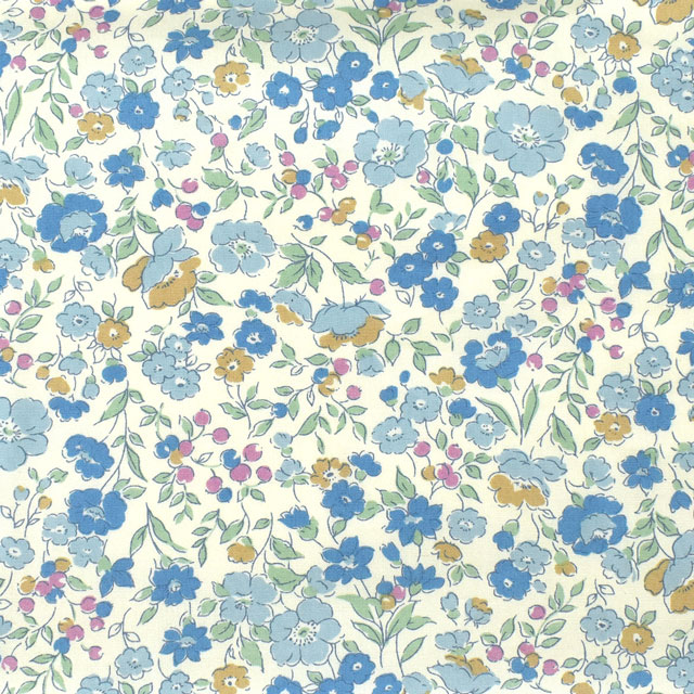 カットクロス ブロード花柄プリント 約112cm幅×約100cm 4-2.ブルー 15Yy88_