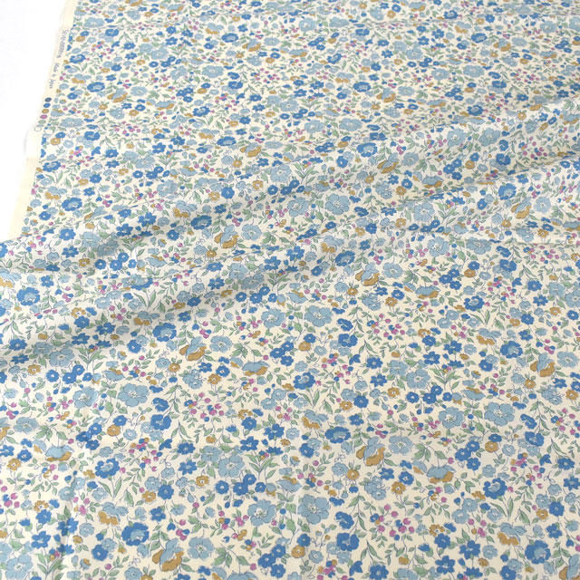 カットクロス ブロード花柄プリント 約112cm幅×約100cm 4-2.ブルー 15Yy88_