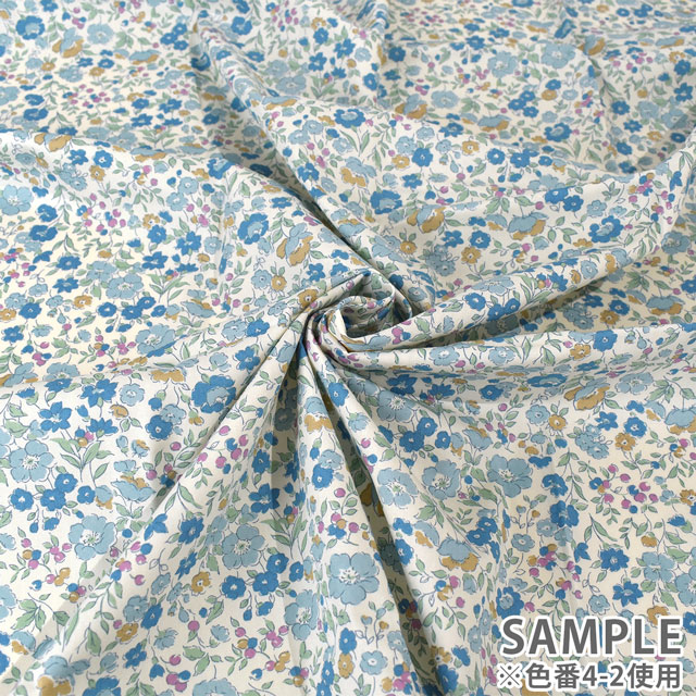 カットクロス ブロード花柄プリント 約112cm幅×約100cm 4-2.ブルー 15Yy88_