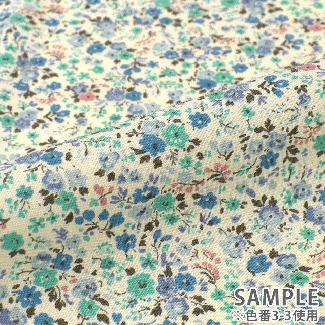 カットクロス ブロード花柄プリント 約112cm幅×約100cm 3-2.オレンジ 15Yy88_