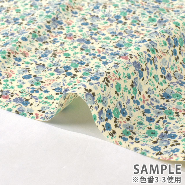 カットクロス ブロード花柄プリント 約112cm幅×約100cm 3-2.オレンジ 15Yy88_