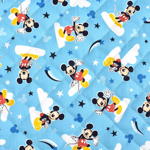 生地 BTSシリーズ ディズニー ミッキーマウス/キルティング(GRQ-1110) 1A.ブルー 09Ae12_