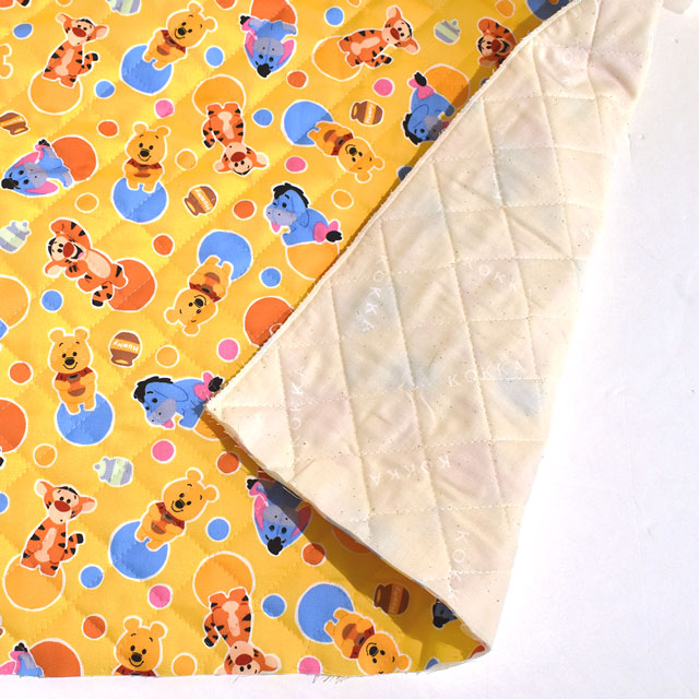 生地 BTSシリーズ ディズニー くまのプーさん/キルティング(GRQ-1112) 1A.イエロー 09Ae12_