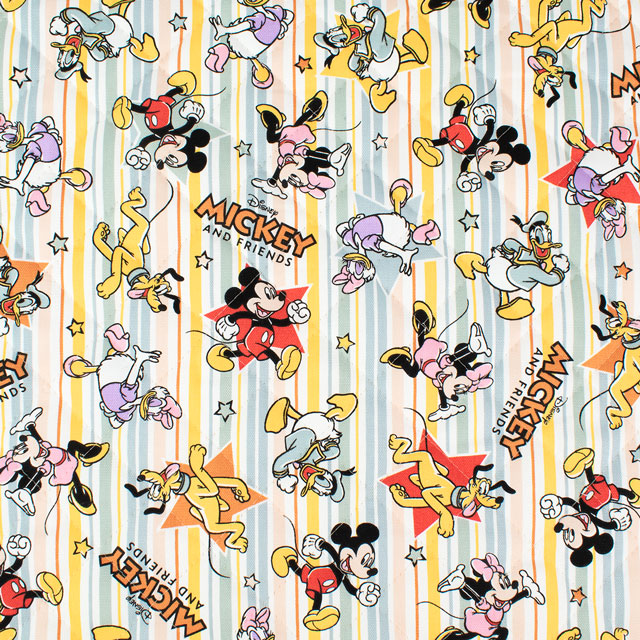 生地 BTSシリーズ ディズニー ミッキー&フレンズ/キルティング(GRQ-1130) 1A.マルチ 09Ae12_