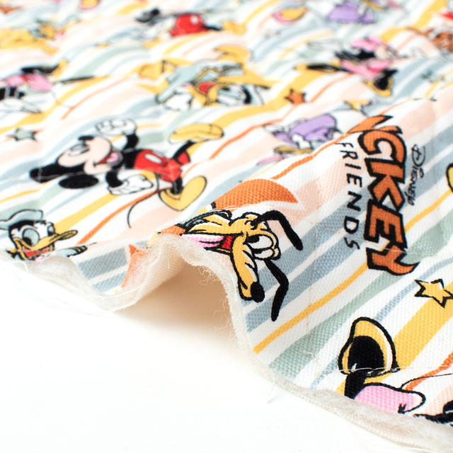 生地 BTSシリーズ ディズニー ミッキー&フレンズ/キルティング(GRQ-1130) 1A.マルチ 09Ae12_