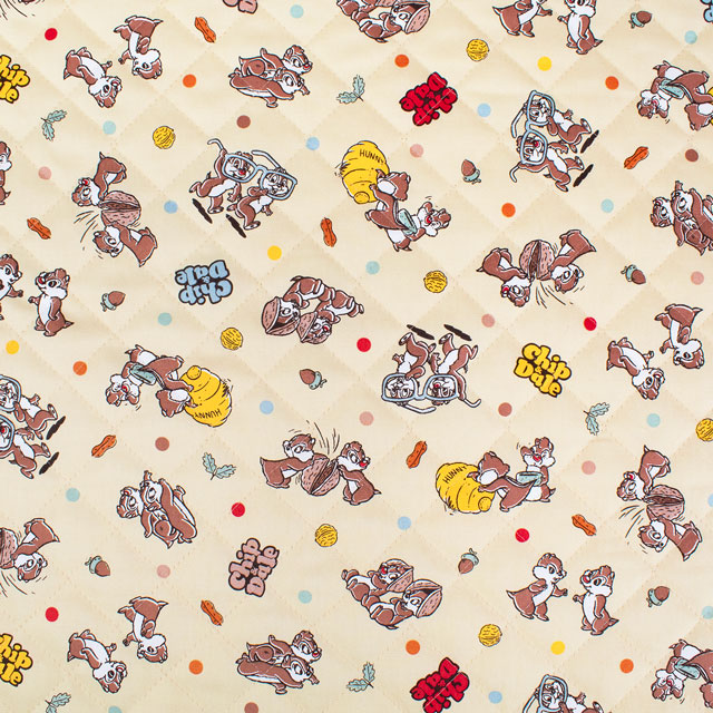 生地 BTSシリーズ ディズニー チップ&デール/キルティング(GRQ-1133) 1A.ベージュ 09Ae12_