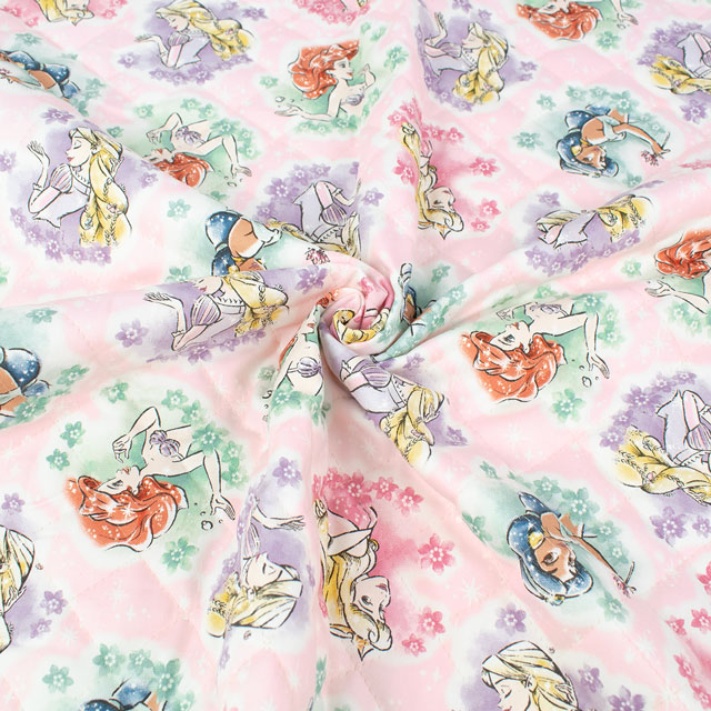 生地 BTSシリーズ ディズニープリンセス/キルティング(GRQ-1134) 1A.ピンク 09Ae12_