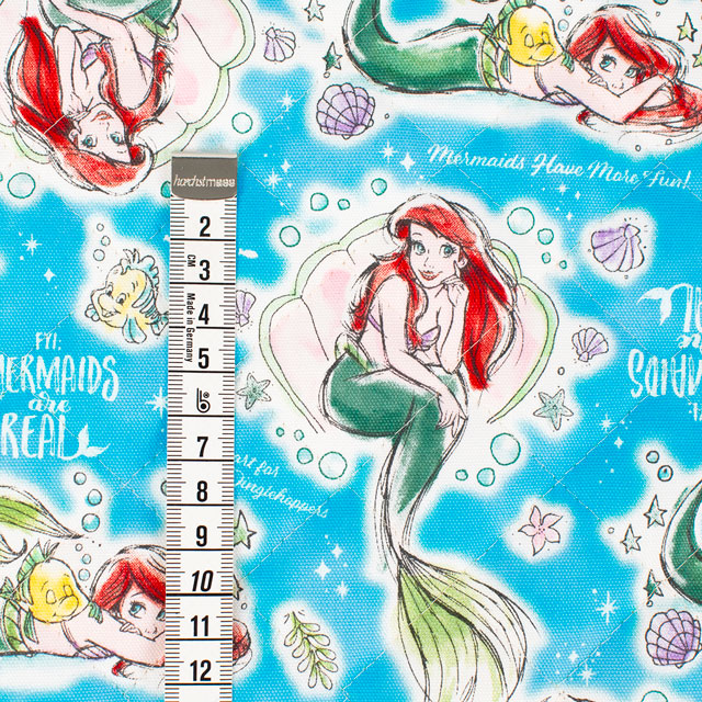 生地 BTSシリーズ ディズニー アリエル/キルティング(GRQ-1136) 1A.ブルー 09Ae12_