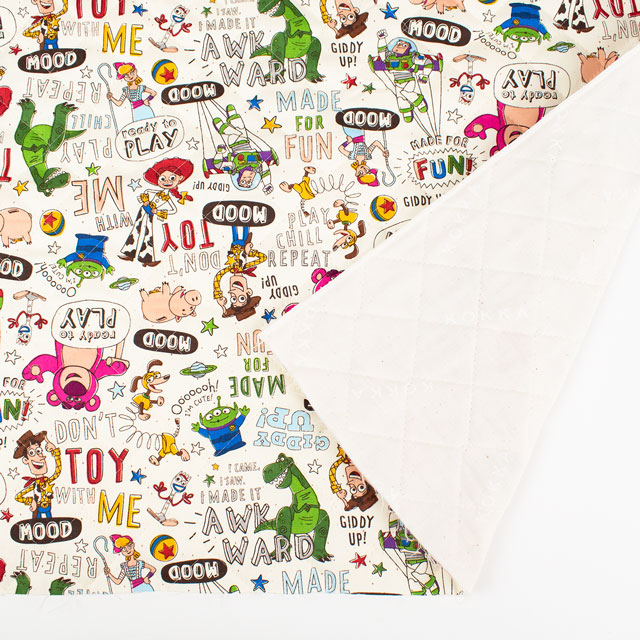 生地 BTSシリーズ ディズニー トイ・ストーリー/キルティング(GRQ-1137) 1A.キナリ 09Ae12_