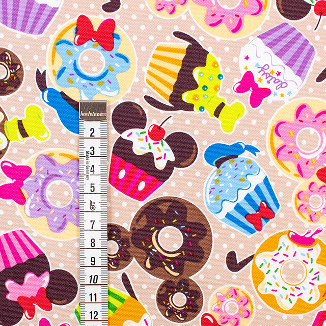 生地 BTSシリーズ ミッキー&フレンズ スイーツ/オックス(GR-1150) 1A.ベージュ 09Ae99_