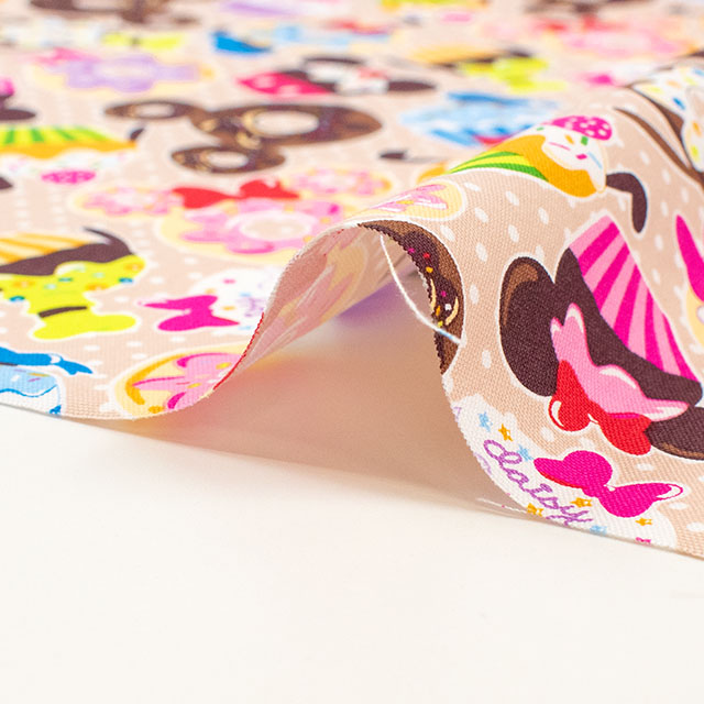 生地 BTSシリーズ ミッキー&フレンズ スイーツ/オックス(GR-1150) 1A.ベージュ 09Ae99_