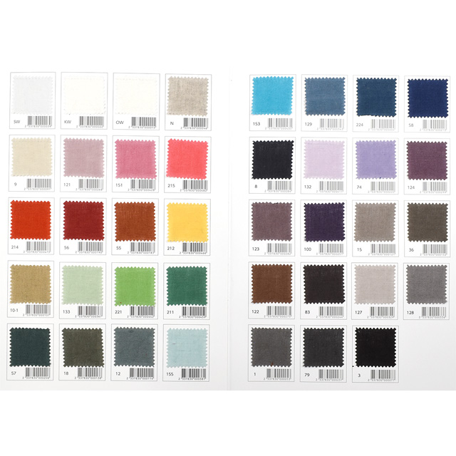 生地カラーサンプル帳 60リネン天日干しワッシャー(L6600) 15Yy88_