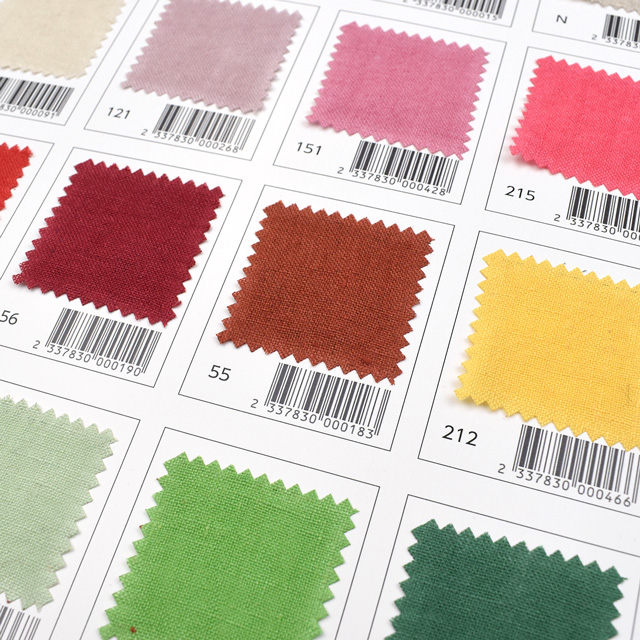 生地カラーサンプル帳 60リネン天日干しワッシャー(L6600) 15Yy88_