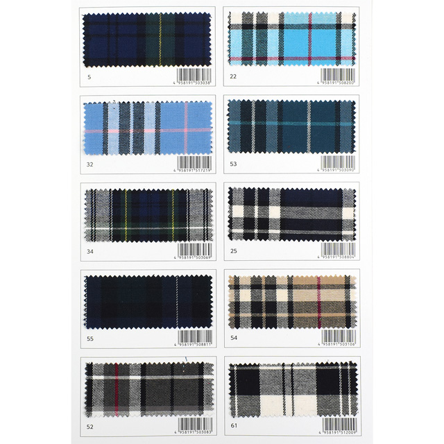 生地カラーサンプル帳 テッキングタータン(18-0611) 15Yy88_