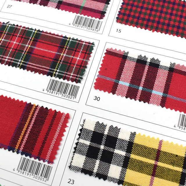 生地カラーサンプル帳 テッキングタータン(18-0611) 15Yy88_