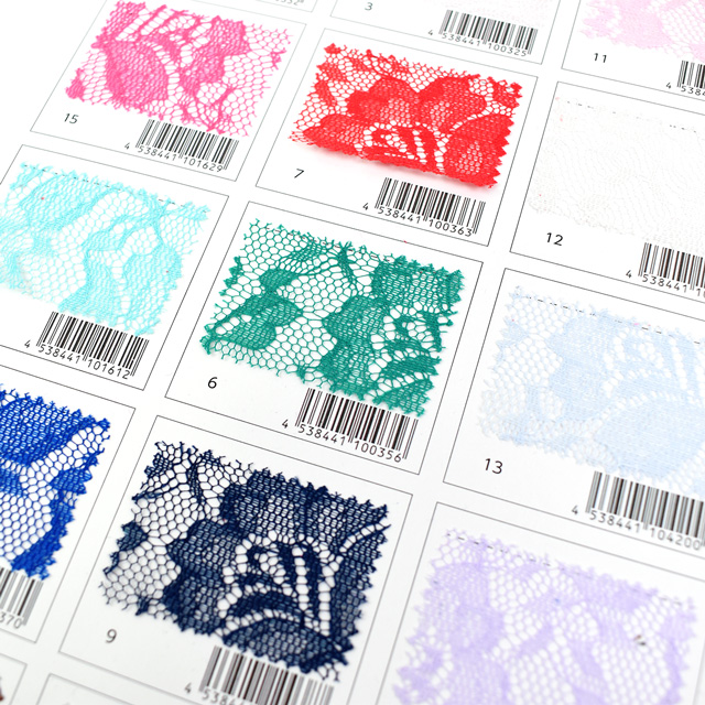 生地カラーサンプル帳 ラッセルレース(12887) 15Yy88_