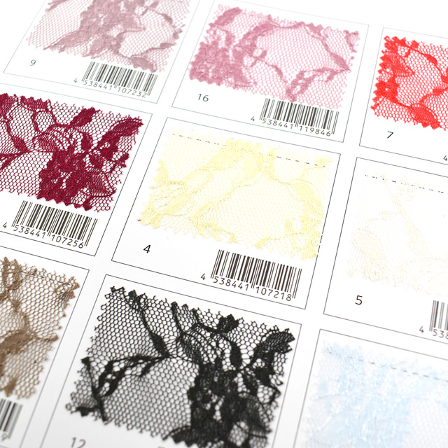 生地カラーサンプル帳 ラッセルレース(3277) 15Yy88_